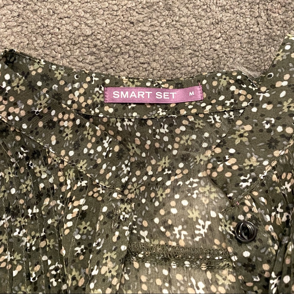 Olive green chiffon tunic - Picture 3 of 5